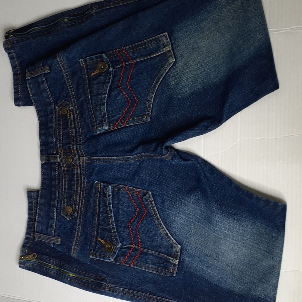 Fyi Kai Lu Jean's Size 27 Zippered Legs Blue Jeans